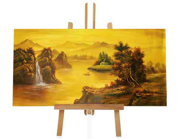 goldene Landschaft handgemalt