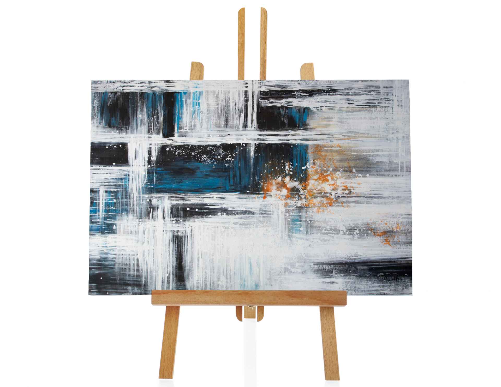 An Original Handmade Acrylic Landscape Painting on a Deep Stretched Mini  Canvas of 44 Inches With Easel Stand/ Abstract Art 